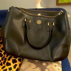 Tory Burch Robinson Perforated Double Zip Tote